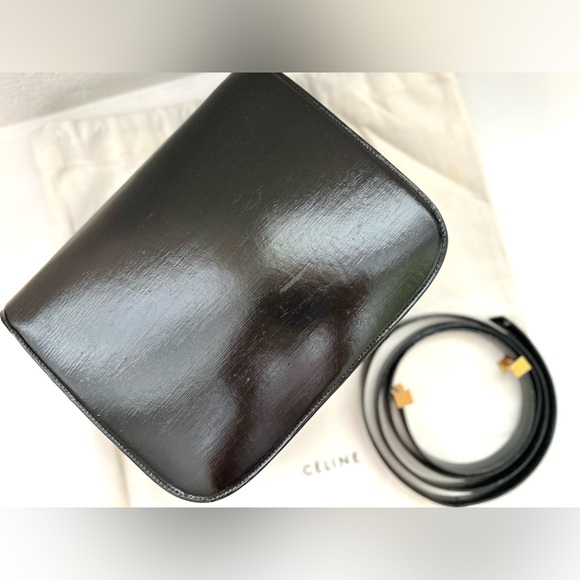 Auth CELINE Classic Smooth Calfskin Medium Box Bag w/ Strap - Picture 5 of 16